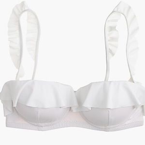 NWT J Crew Ruffle support underwire 36D bikini top
